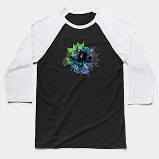 Displacement Abstract Flower Baseball T-Shirt